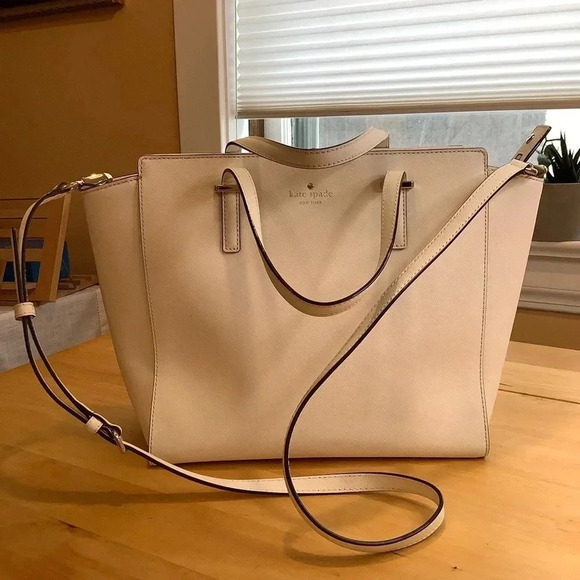 KATE SPADE Bright White Large Saffiano Leather Satchel - Picture 2 of 16